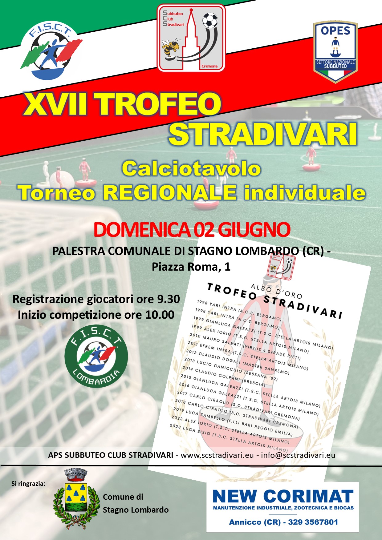 Trofeo Stradivari di subbuteo calciotavolo